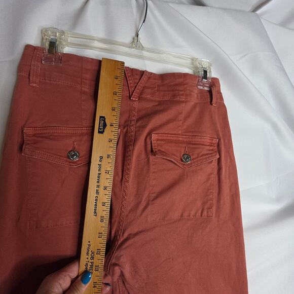Veronica Beard Sz26/2 Terracotta Arya HighRise Straight jean cargo pants button - Picture 10 of 16